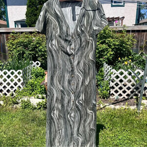 Swirl Print Midi  Dress